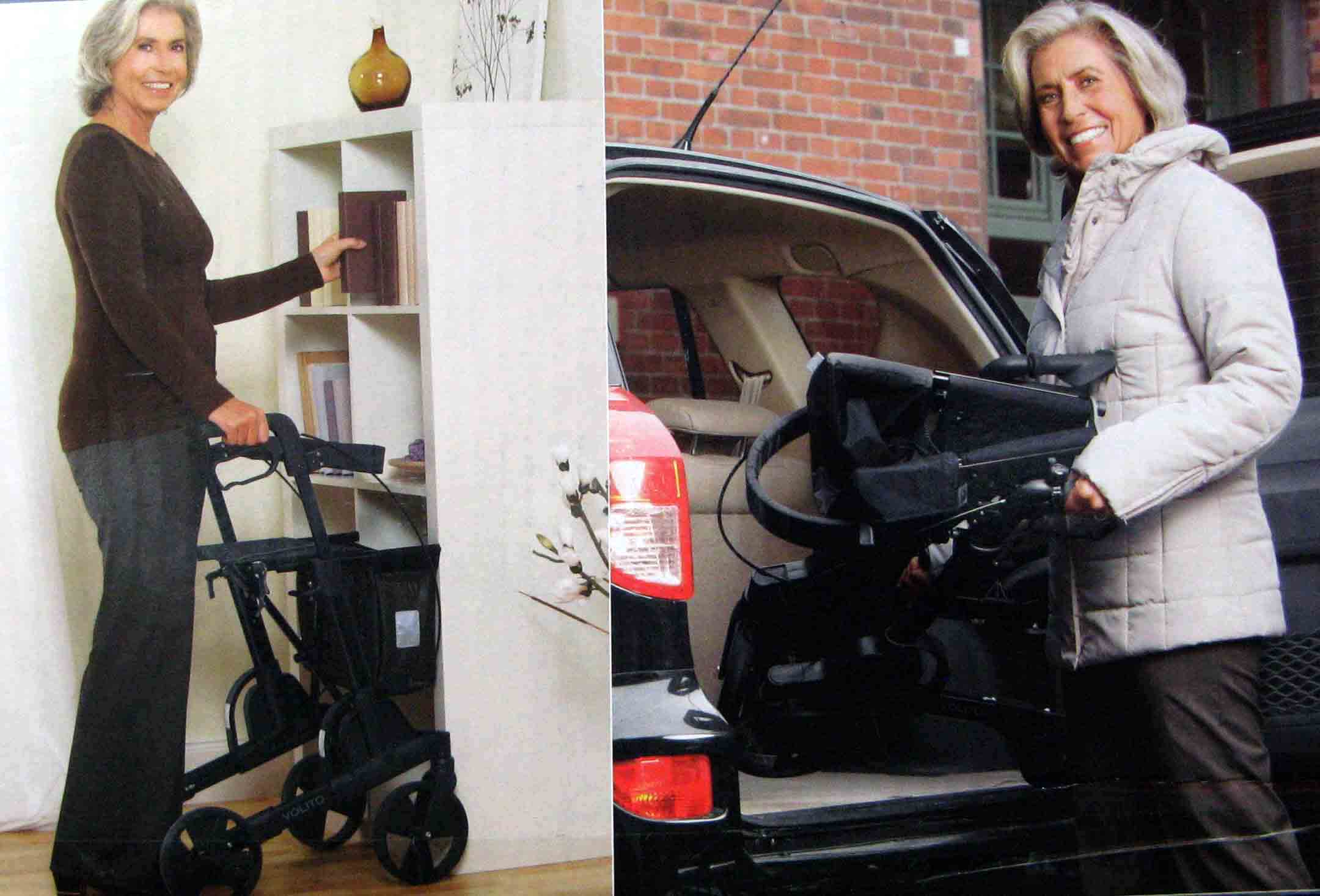 leichter ALU ROLLATOR m.SITZ+Einka korb klappbar sicher